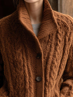 Vielseitiger Herbst-Cardigan in Braun - Warm, Stilvoll & Komfortabel