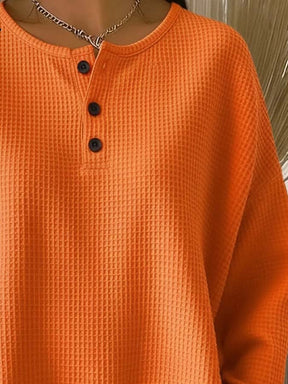 Kuscheliges Waffle Sweatshirt Orange für kalte Wintertage