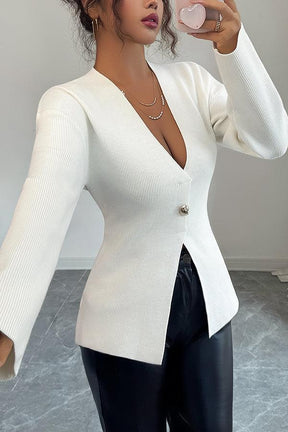 Sexy Long Sleeve Plain Cardigan - Ihr eleganter Herbstsbegleiter