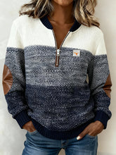 Winter Colorblock Sweatshirt Half-Zip warm & stylisch