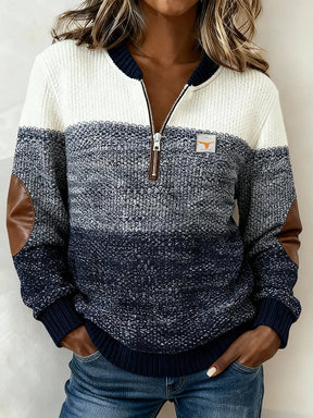Winter Colorblock Sweatshirt Half-Zip warm & stylisch
