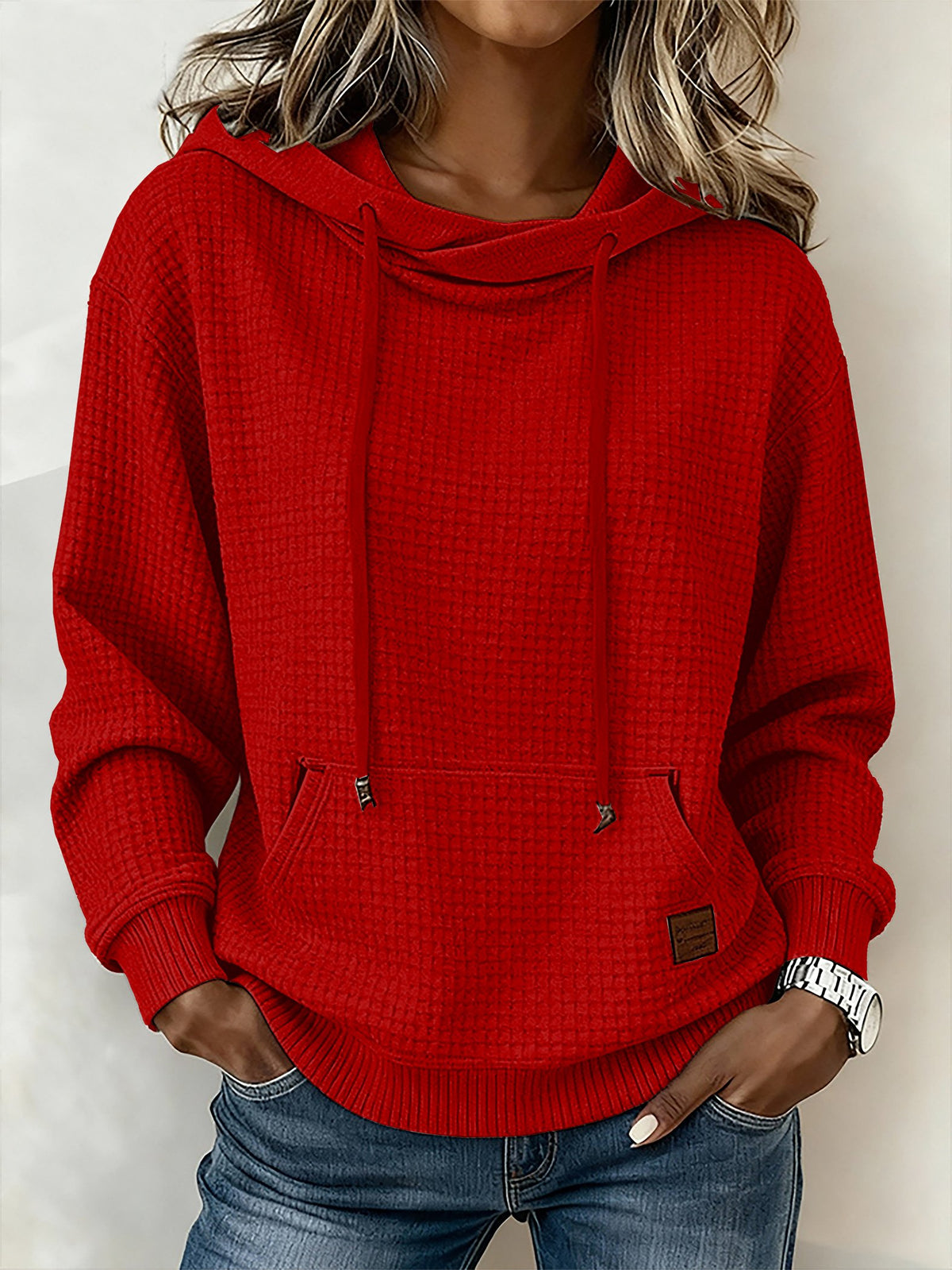 Kuscheliges Winter Hoodie Damen hellgrau warm Loose Fit