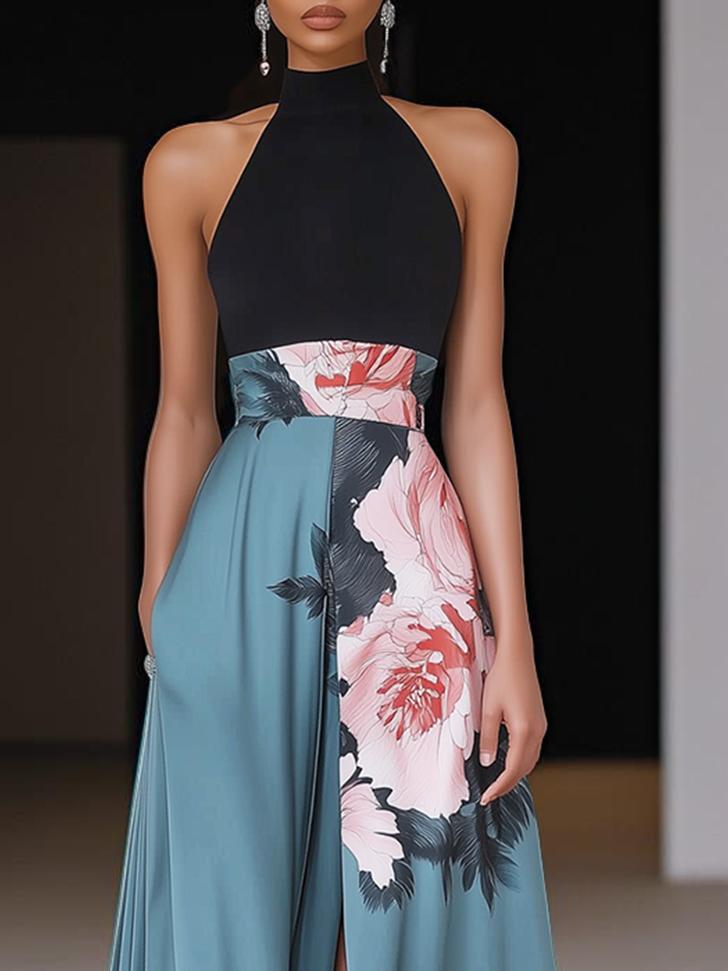 Sexy Halter Maxi-Kleid: Stilvoller Herbstsbegleiter für Eleganz & Komfort