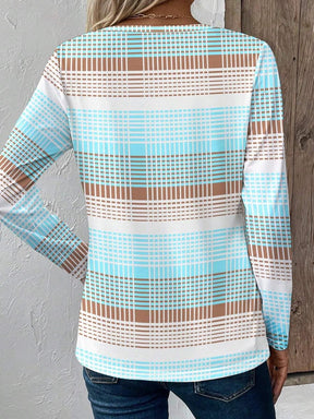 Breezy Long Sleeve Striped Top - Herbstshafter Stil & Komfort