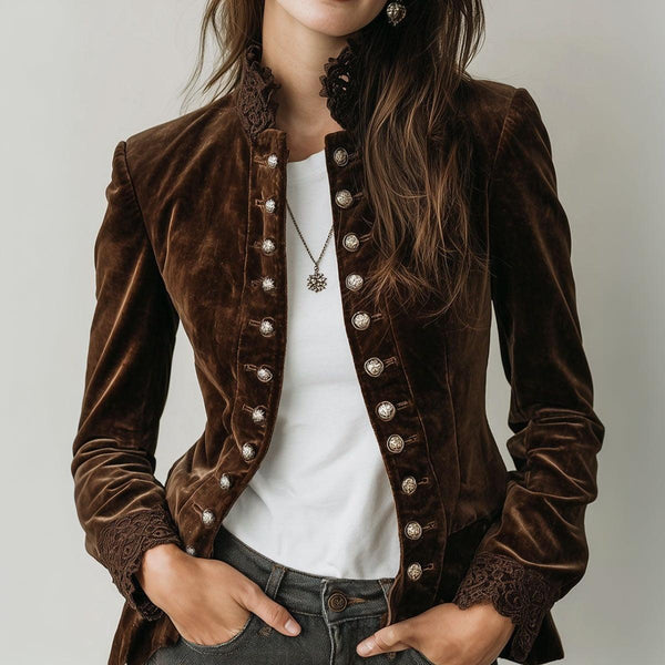 Fuzzy Coffee Long Sleeve Mock Neck Jacke - Wärme & Stil für den Herbst