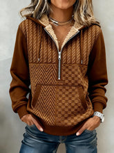 Kuscheliges Winter Sweatshirt braun mit Teddykragen Damen