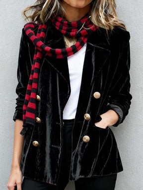 Winter Samt Blazer Damen weinrot Vintage Chic festlich