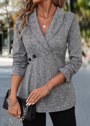 Frisches Grey Plain Long Sleeve Top - Ihr vielseitiger Herbstsbegleiter