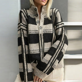 Chunky Knit Plaid Cardigan - Ihr stilsicherer Begleiter für kuschelige Herbsttage