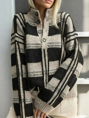 Chunky Knit Plaid Cardigan - Ihr stilsicherer Begleiter für kuschelige Herbsttage