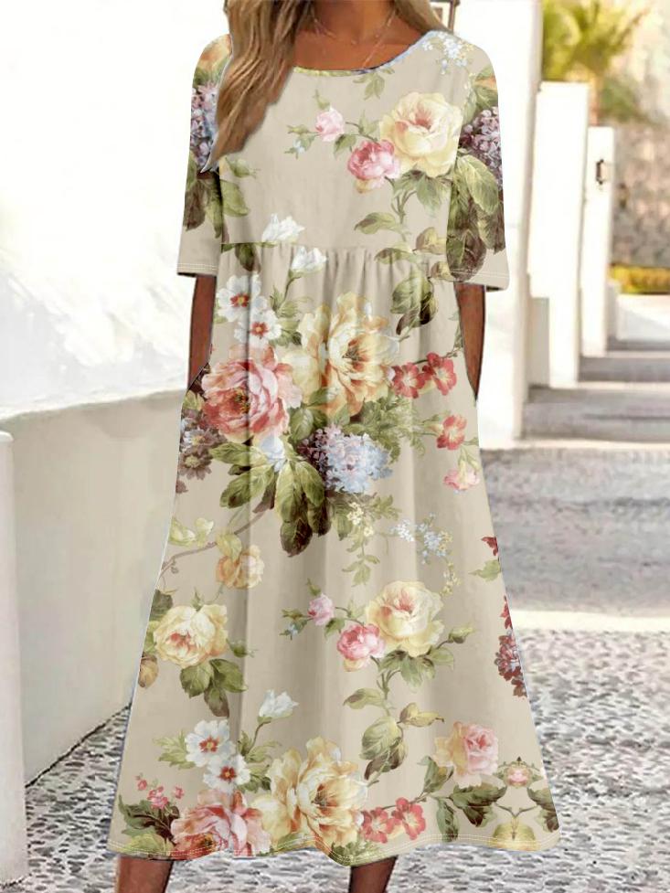 Khaki Midi-Kleid mit Seitentaschen - Ihr stilvoller Begleiter für den Herbst
