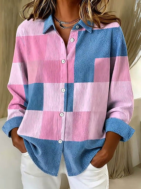Kuscheliges Cordhemd Winter Pastell Rosa Blau Damen S–5XL