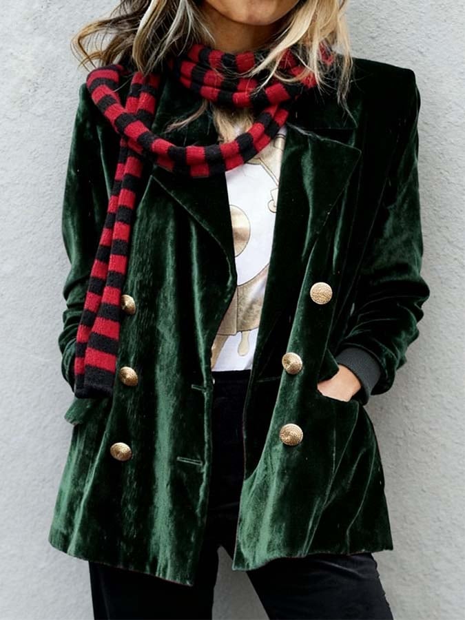 Winter Samt Blazer Damen weinrot Vintage Chic festlich