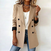 Eleganter Winter-Doppelreiher-Blazer in Braun - Stilvoll durch die kalte Jahreszeit