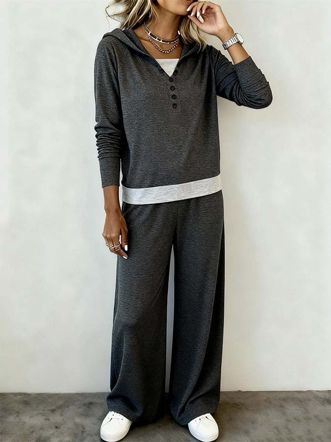 Herbstlicher Komfort: Graues Hoodie-Set für Stil & Wärme