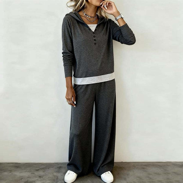 Herbstlicher Komfort: Graues Hoodie-Set für Stil & Wärme