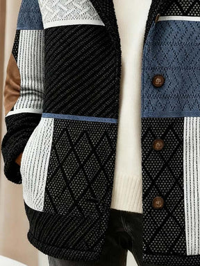 Winter Damen Patchwork Jacke warm casual mit Kragen
