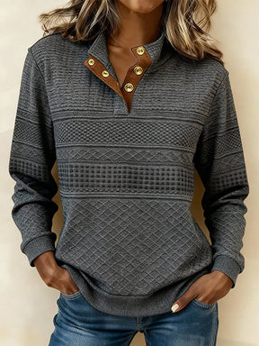 Damen Winter Pullover Sweatshirt warm casual dunkelgrau
