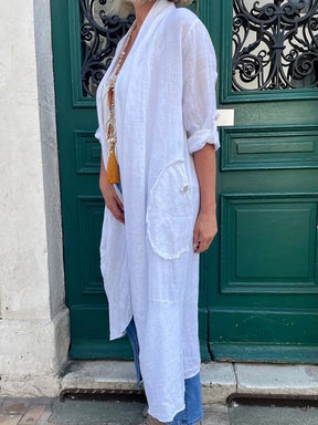 Langer pinker Winter Cardigan – warm, stylish, alltagstauglich