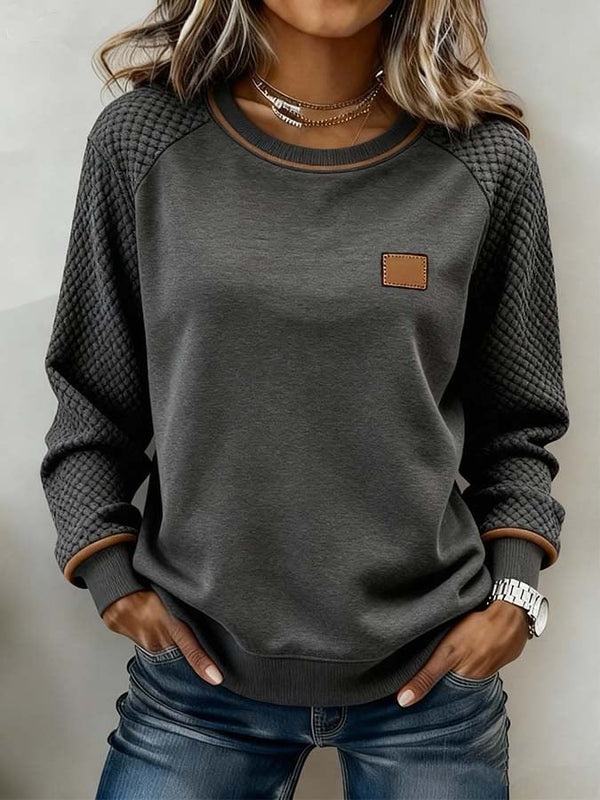 Damen Winter Sweatshirt Colorblock – warm & stylisch