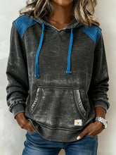 Winter Damen Hoodie Vintage Anthrazit mit Denim Details