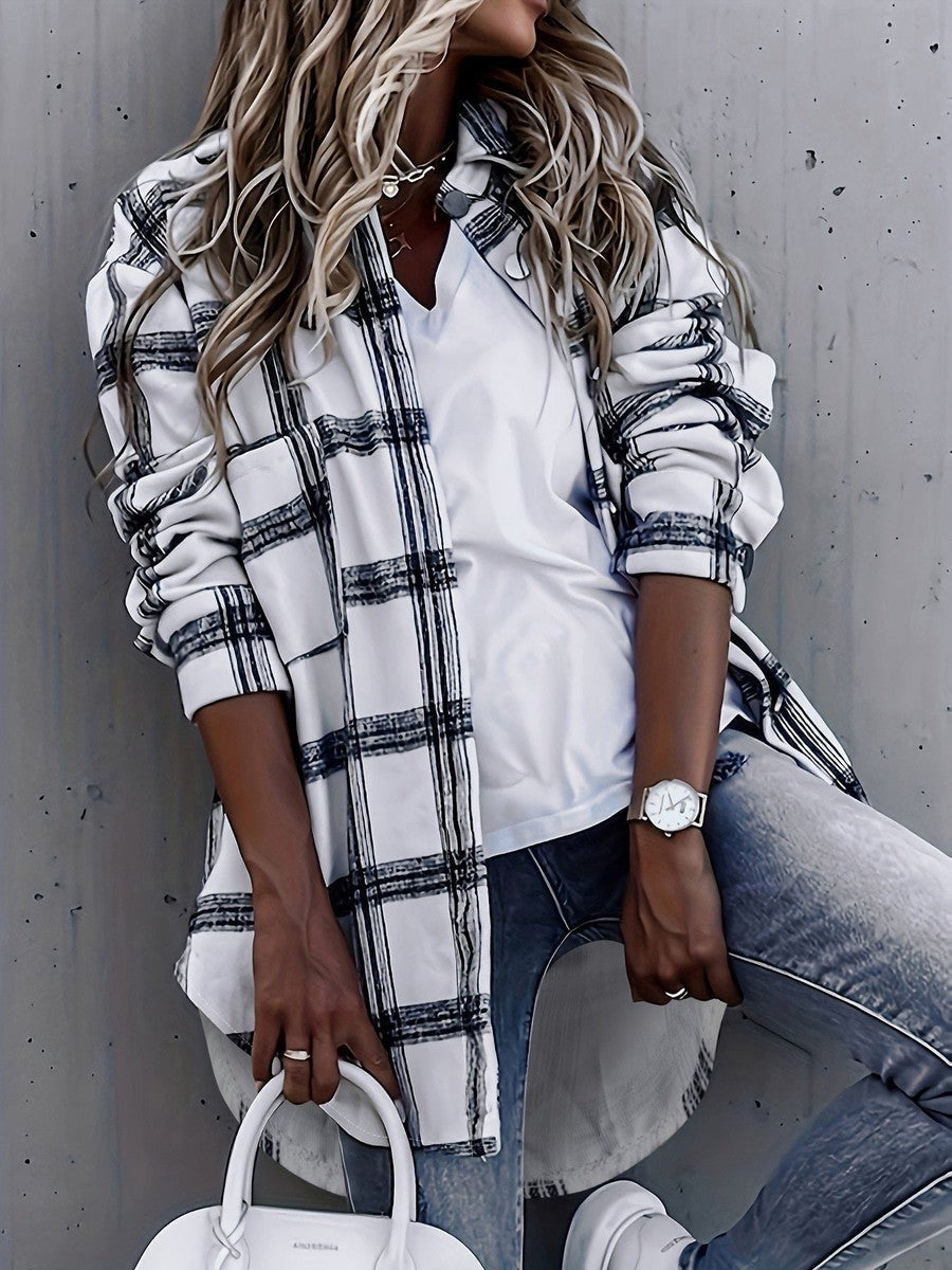 Chic Long Sleeve Check Outerwear - Dein stylisches Herbsts-Must-Have