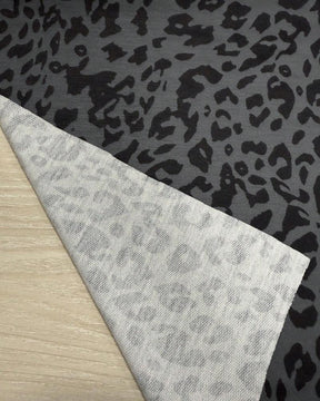 Winter Longsleeve Damen grau Leopard Print warm & weich