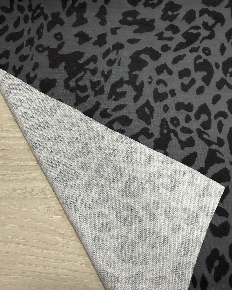 Winter Longsleeve Damen grau Leopard Print warm & weich