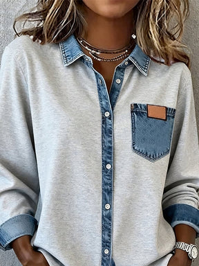 Warmes Denim Casual-Lapel-Shirt für stylische Winter-Looks