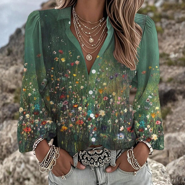 Fresh Green Long Sleeve Shirt - Herbstshafter Farbtraum in Premium Qualität