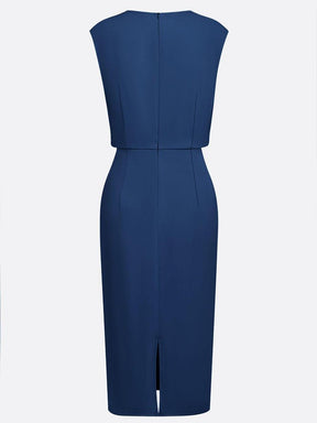 Ärmelloses Midi-Kleid in strahlendem Blau - Perfekt für den Herbstsstart