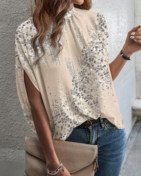 Winter Damen Top Apricot Kurzarm elegant für Layering