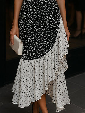 Floral Print Ärmelloses Midi-Kleid - Perfekt für jeden Herbstsanlass