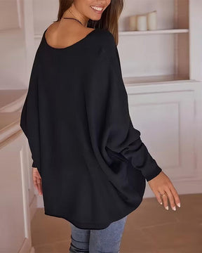 Elegantes Classic Black V-Neck Top - Perfekt für den Winterstil