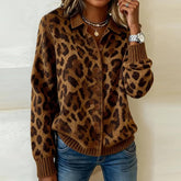 Winter-Chic Leoparden-Cardigan - Warm, Elegant & Pflegeleicht