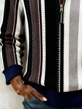 Winter Damen Sweatshirt mit Teddykragen Colorblock Loose
