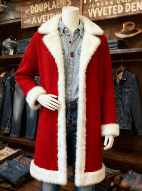 Damen Weihnachts Cardigan Rot Weiß Warm Winter Kuscheljacke