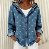 Winter-Ready Blue Denim Hoodie-Jacke - Dein stylisher Kälteschutz
