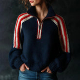 Stilvoller Navy Streifen-Pullover - der perfekte Begleiter für den Herbst