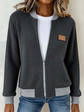 Warme Damen Winterjacke casual dunkelgrau Kontrast Design