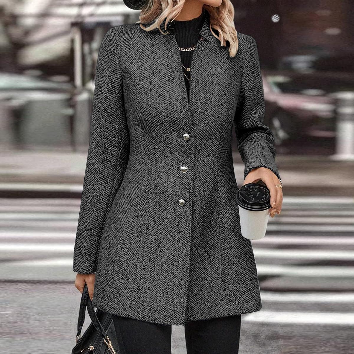 Elegante Herbsts-Langarmjacke mit gekerbtem Kragen - Strapazierfähig & Maschinenwaschbar