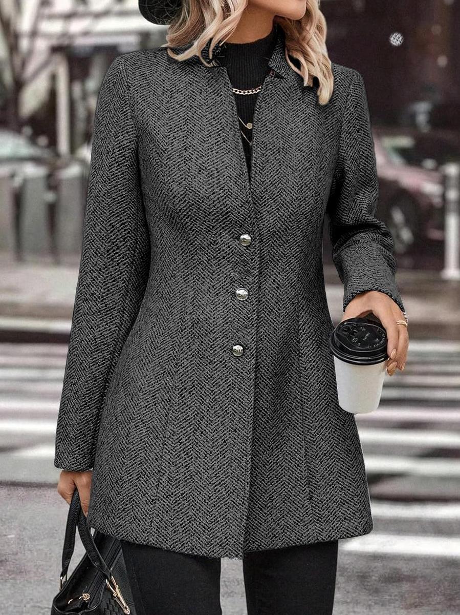 Elegante Herbsts-Langarmjacke mit gekerbtem Kragen - Strapazierfähig & Maschinenwaschbar