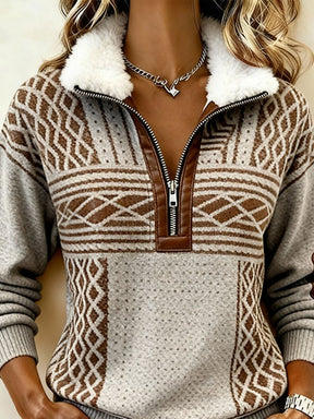 Damen Winter Fleece Pullover Sweatshirt kuschelig warm