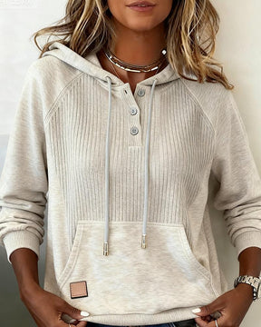 Comfy Herbst-Hoodie: Ribbed Knit Style für gemütliche Herbstspaziergänge