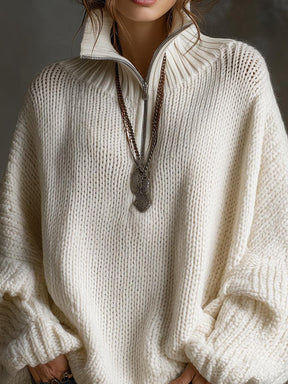 Kuscheliger Oversized Sweater in Creme - Dein perfekter Herbstbegleiter