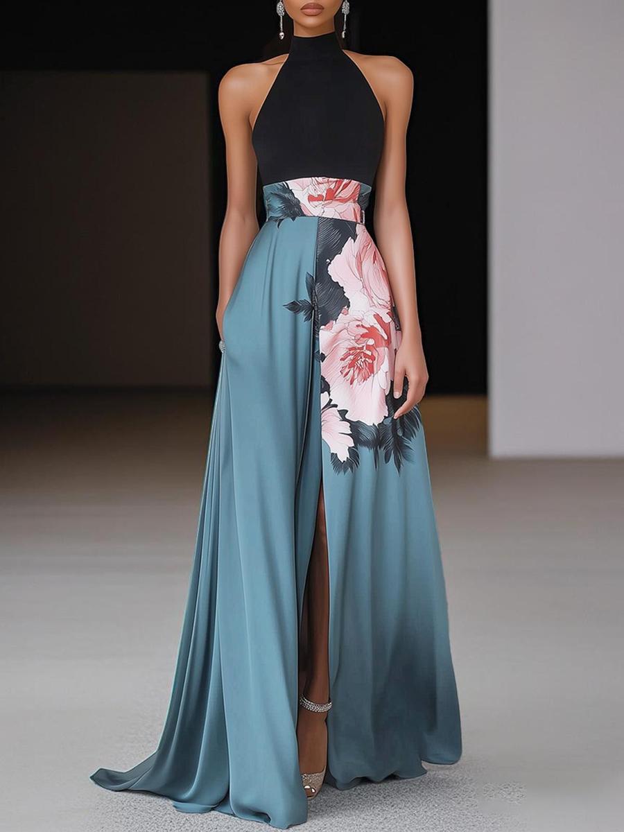 Sexy Halter Maxi-Kleid: Stilvoller Herbstsbegleiter für Eleganz & Komfort