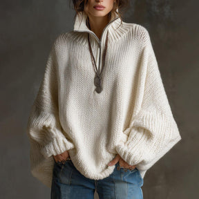 Kuscheliger Oversized Sweater in Creme - Dein perfekter Herbstbegleiter