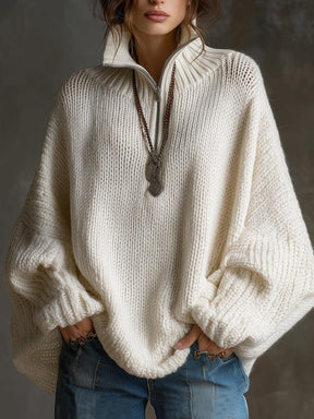 Kuscheliger Oversized Sweater in Creme - Dein perfekter Herbstbegleiter