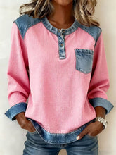 Kuscheliges Henley Waffle Longsleeve Pink für den Winter