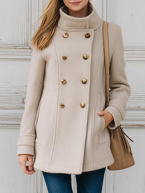 Winter-Chic: Basic Double Breasted High Neck Mantel - Warm, Stilvoll & Pflegeleicht